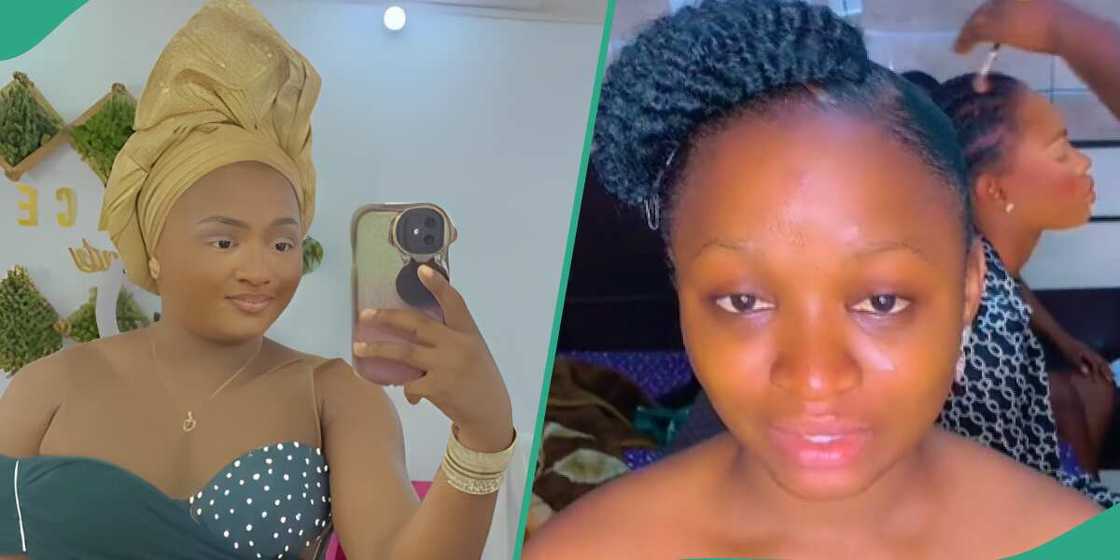 An asoebi lady shows off her outfit and makeup An asoebi lady shows off her outfit and makeup