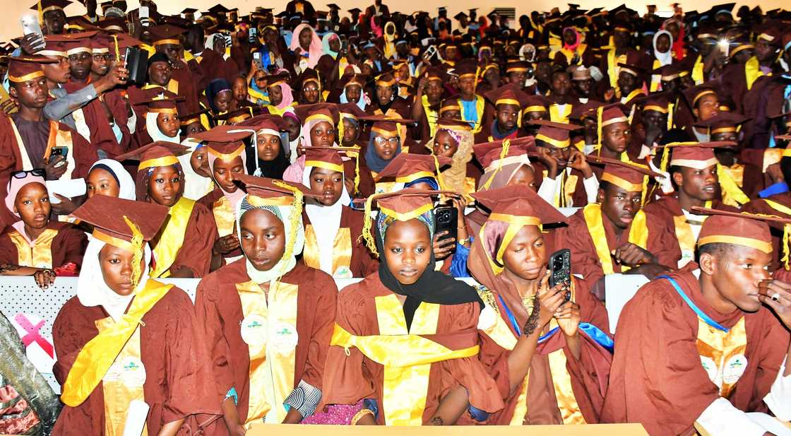 A group of students graduating A group of students graduating