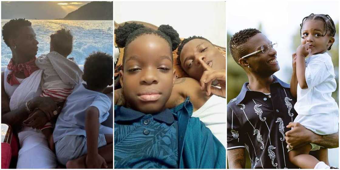 Wizkid and sons, Wizkid and son Boluwatife, Wizkid and son Zion Balogun