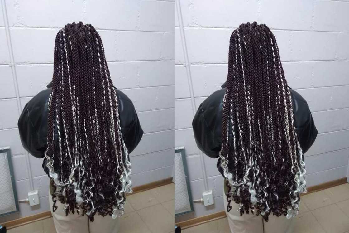 goddess braids with curls