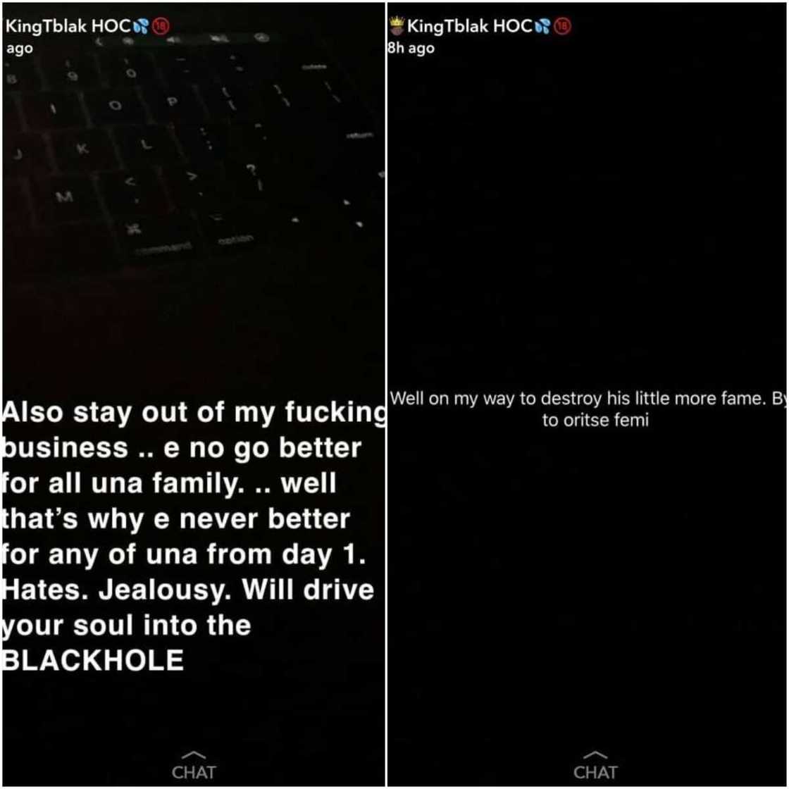 Nigerian man KingTblackHOC calls out Oritsefemi for allegedly trying to sleep with his wife Nigerian man KingTblackHOC calls out Oritsefemi for allegedly trying to sleep with his wife