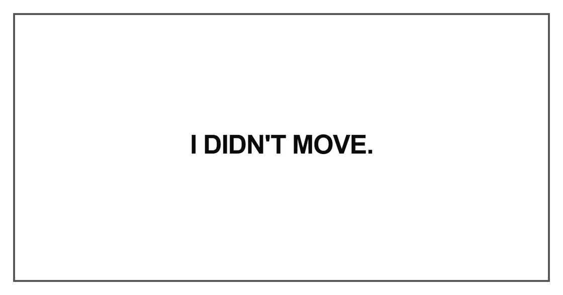 I didn't move I didn't move