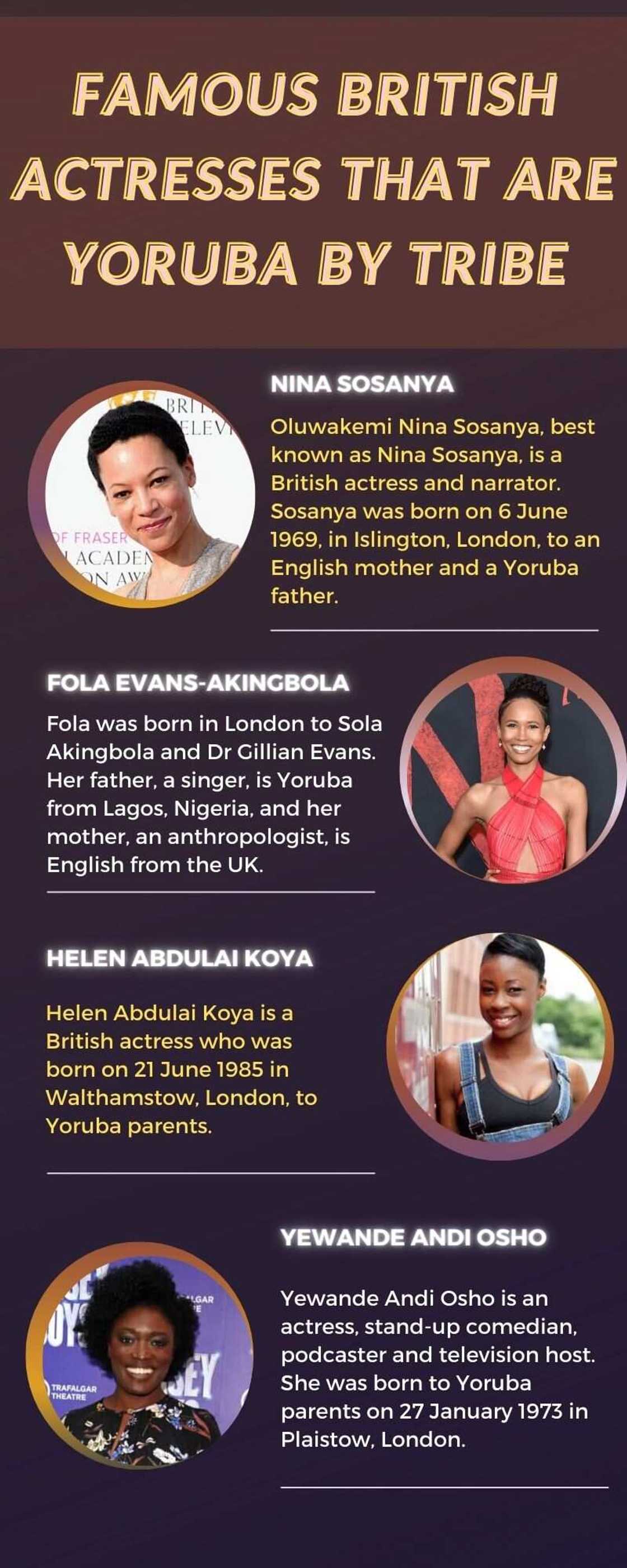 Famous British actresses that are Yoruba by tribe Famous British actresses that are Yoruba by tribe