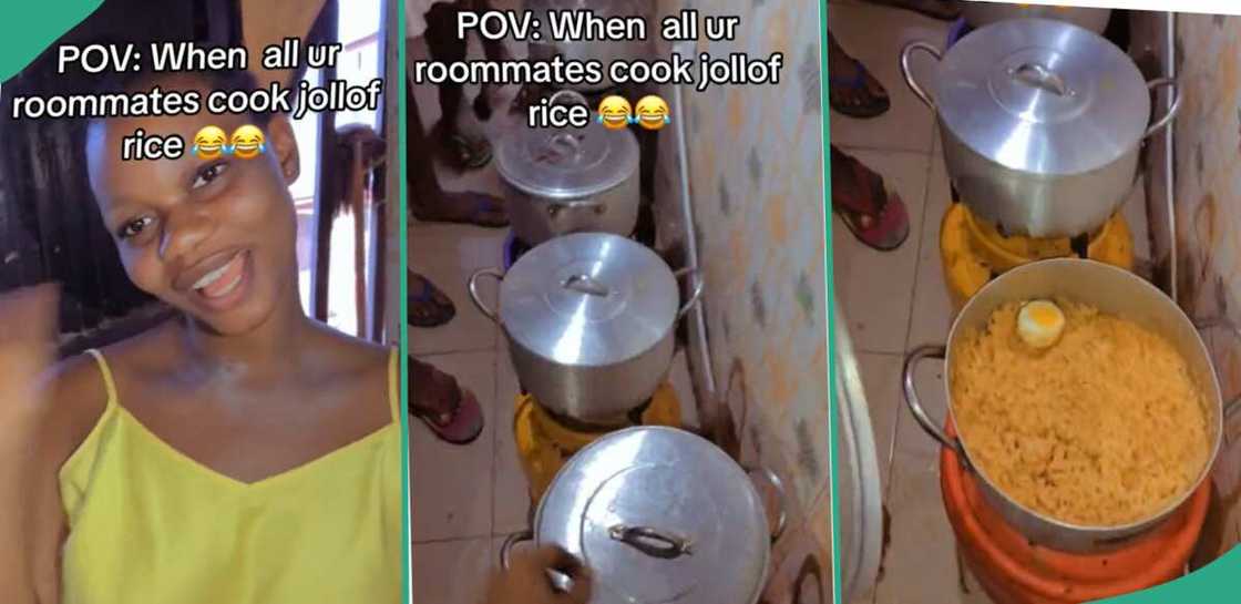 Students show off jollof rice. Students show off jollof rice.