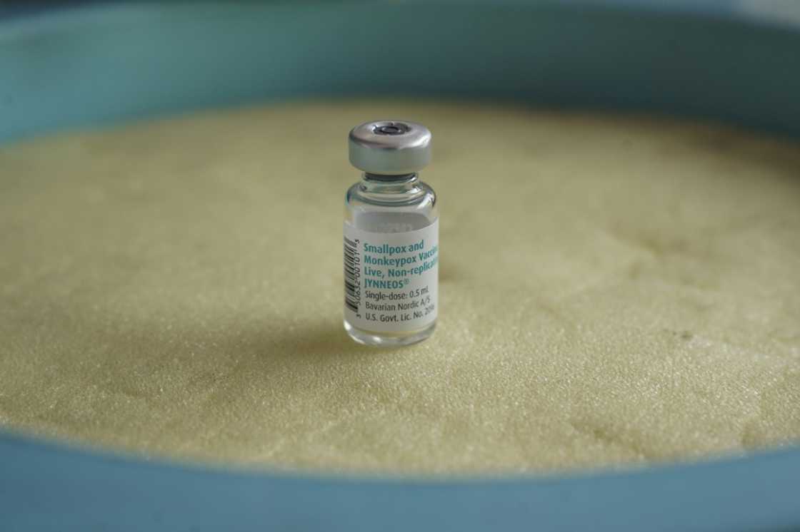 A vial of the mpox vaccine at Goma General Hospital in DR Congo