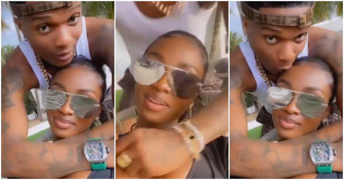 Romantic video of Wizkid and mystery lady Romantic video of Wizkid and mystery lady