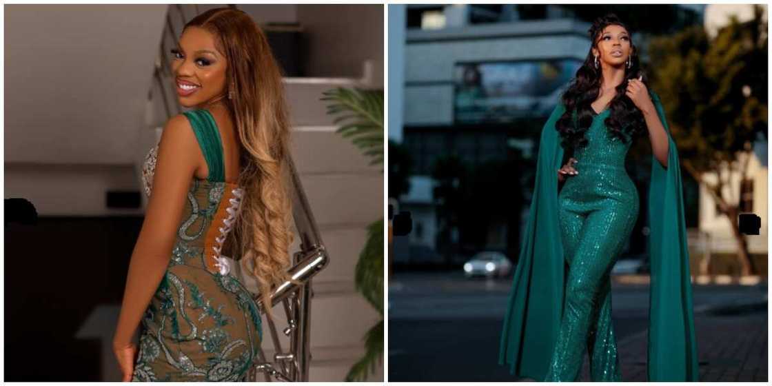 Khosi Twala wears green outfits Khosi Twala wears green outfits