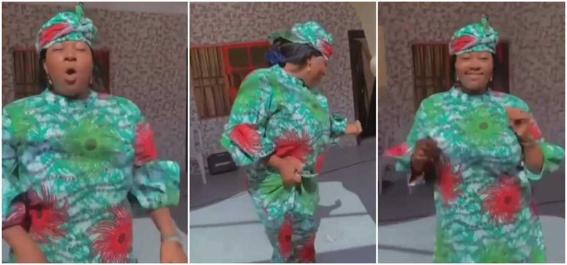Beautiful Nigerian lady in green gown gives cool dance to celebrate being the only wife. Beautiful Nigerian lady in green gown gives cool dance to celebrate being the only wife.