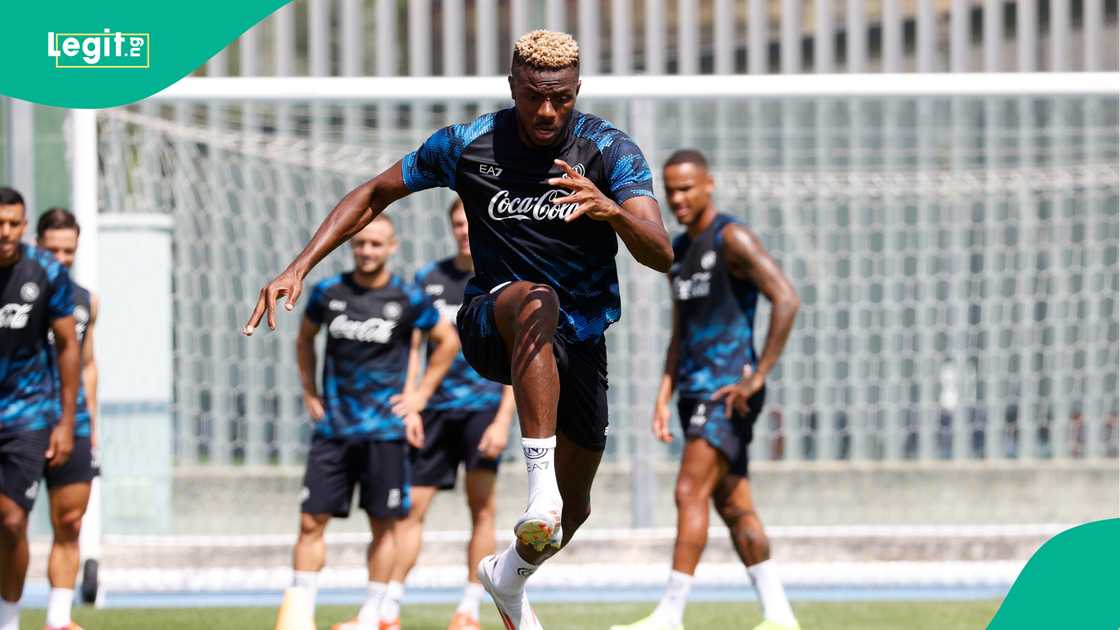 Victor Osimhen, Napoli, Stadio Patini, Castel di Sangros, Naples, Italy. Victor Osimhen, Napoli, Stadio Patini, Castel di Sangros, Naples, Italy.