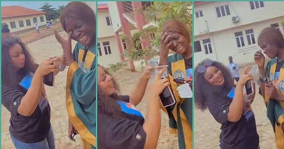 Lady remembers mother as she matriculates in school, cries in video Lady remembers mother as she matriculates in school, cries in video