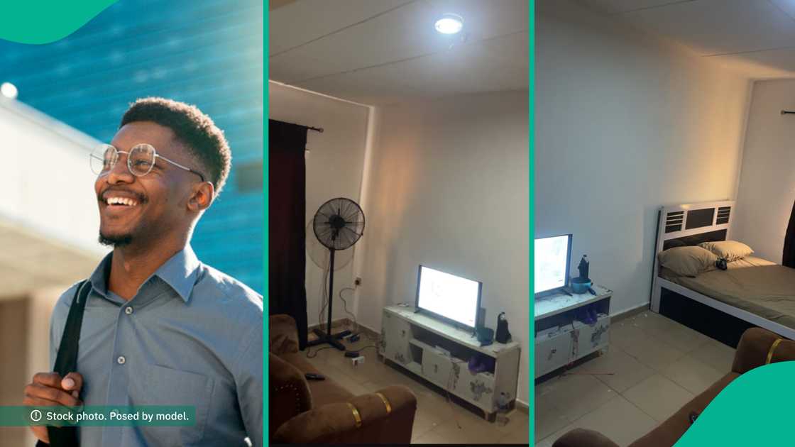 Man rents his first apartment at the age of 21. Man rents his first apartment at the age of 21.