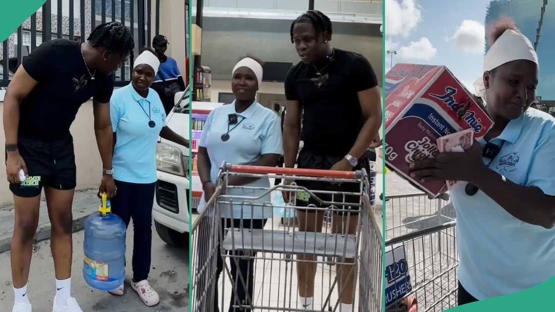 Lady gets free shopping from Asherkine. Lady gets free shopping from Asherkine.