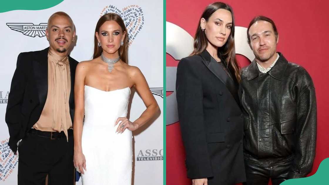 Ashlee Simpson with her husband. Pete Wentz with his girlfriend