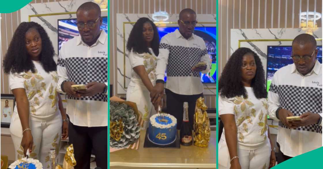 Man focuses on phone as wife cuts birthday cake, video trends Man focuses on phone as wife cuts birthday cake, video trends