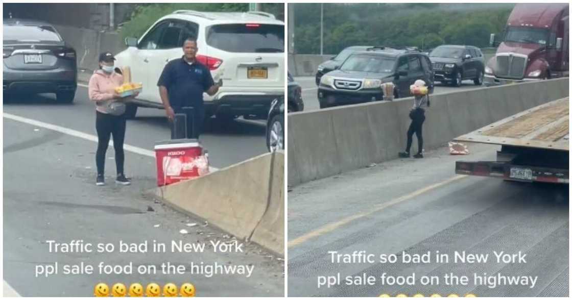 Video of hawkers in America, hawkers in New York, people hawking in New York traffic