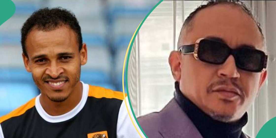 Peter Odemwingie taunts Daddy Freeze after a fan said they look alike. Peter Odemwingie taunts Daddy Freeze after a fan said they look alike.