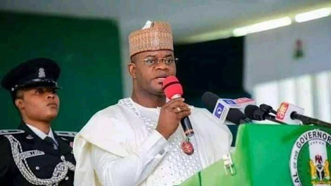 Governor Bello during a press briefing Governor Bello during a press briefing
