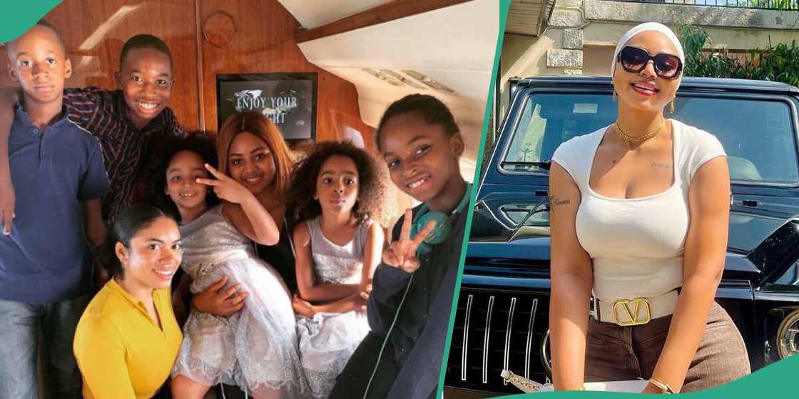 How Regina Daniels' stepson saved her phone number. How Regina Daniels' stepson saved her phone number.