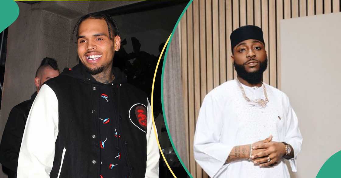Nigerian Afrobeats singer Davido and American Grammy winner Chris Brown Nigerian Afrobeats singer Davido and American Grammy winner Chris Brown