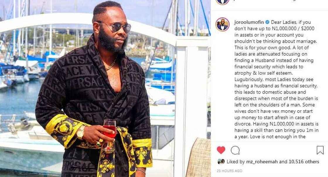 Joro Olumofin reveals only broke wives allow side chicks in their marriage Joro Olumofin reveals only broke wives allow side chicks in their marriage