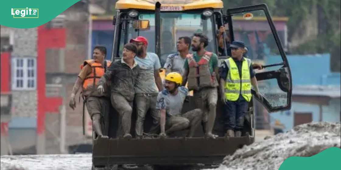 A catastrophic flood and mudslide leaves communities devastated along Nepal's border with Tibet.