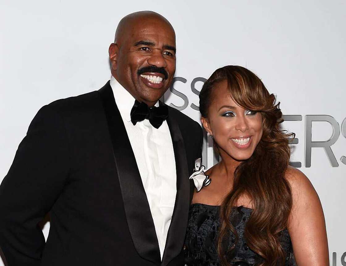 TV personality and host Steve Harvey and his wife Marjorie Harvey at Planet Hollywood Resort & Casino TV personality and host Steve Harvey and his wife Marjorie Harvey at Planet Hollywood Resort & Casino