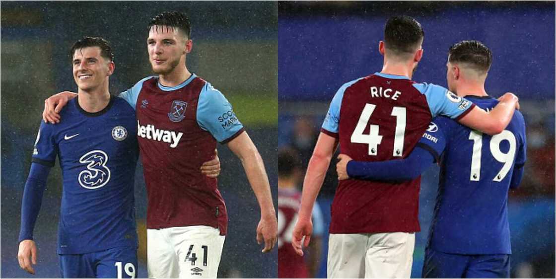 Mason Mount likes social media post of Declan Rice wearing Blues shirt