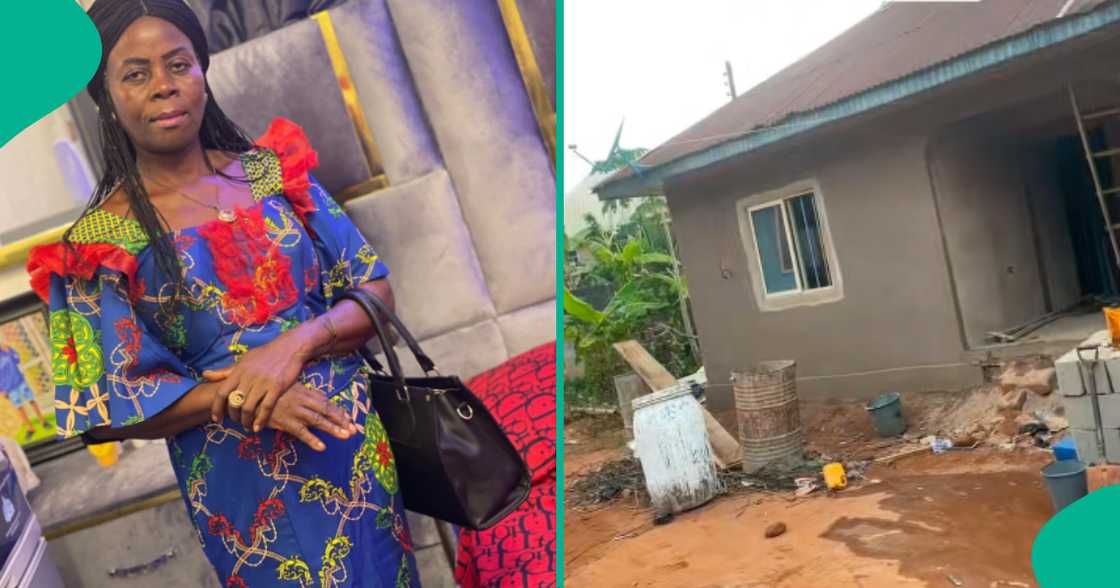 Wall plastering in building, installing sliding windows Wall plastering in building, installing sliding windows