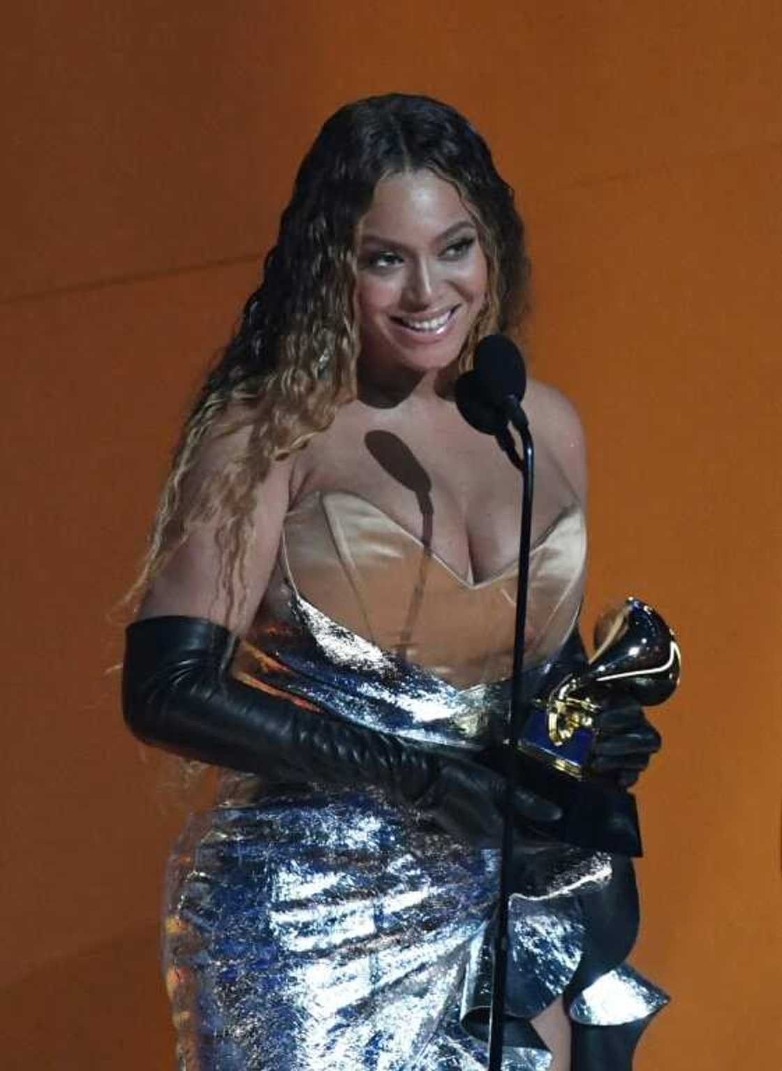 Beyonce, shown here in 2023 accepting the Grammy for Best Dance/Electronic Music Album for her smash record "Renaissance" Beyonce, shown here in 2023 accepting the Grammy for Best Dance/Electronic Music Album for her smash record "Renaissance"