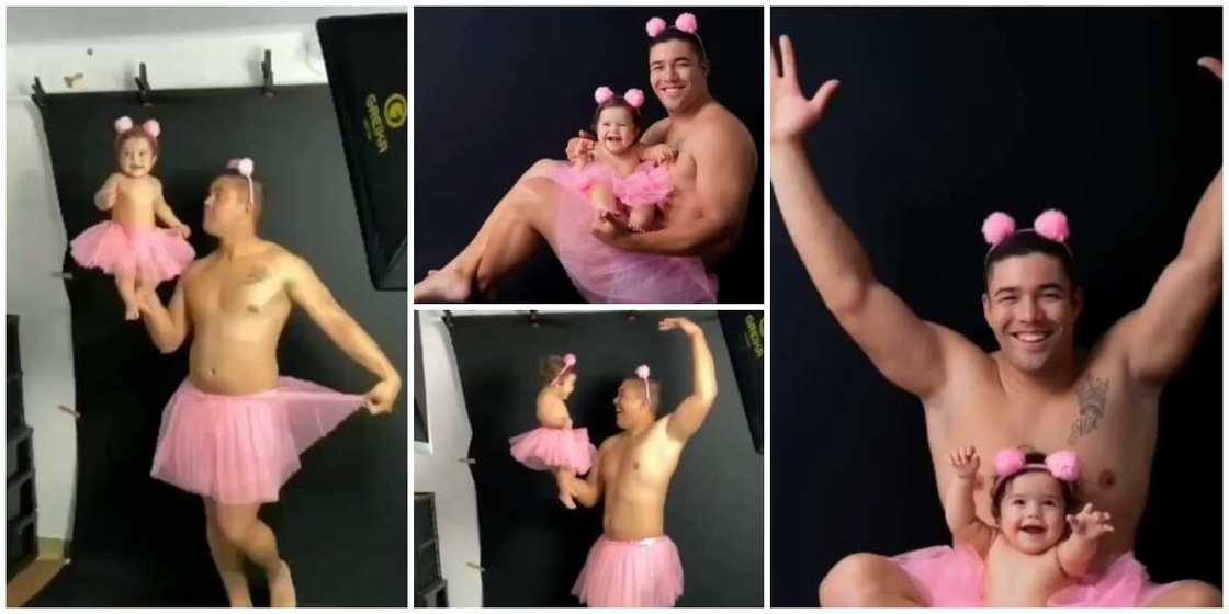 Man wears ballet skirt with his little daughter in a photoshoot that has sparked debate on social media Man wears ballet skirt with his little daughter in a photoshoot that has sparked debate on social media