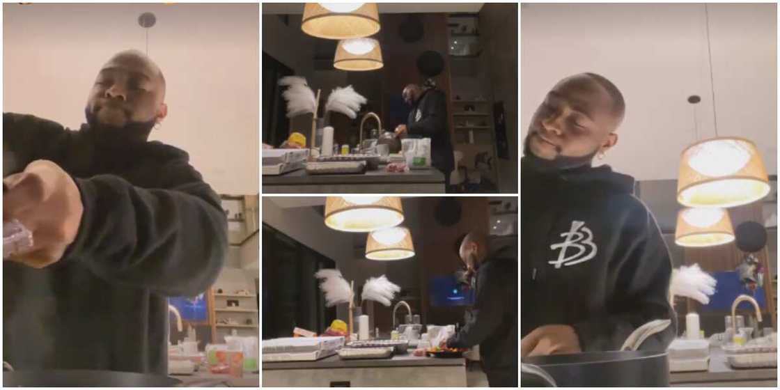 Davido takes the kitchen by storm in US. Davido takes the kitchen by storm in US.