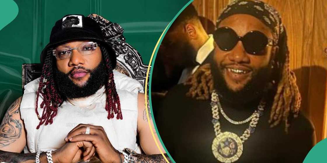 Tunde Ednut shares video and picture of Kcee's new chain. Tunde Ednut shares video and picture of Kcee's new chain.