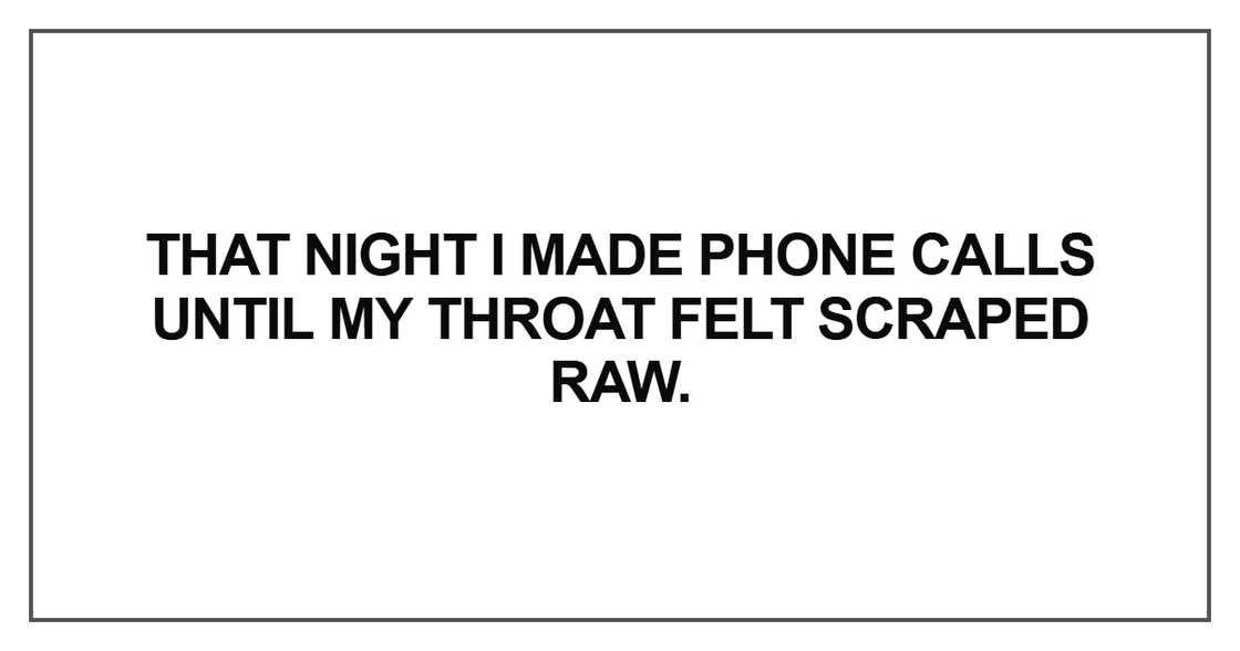 That night I made phone calls That night I made phone calls