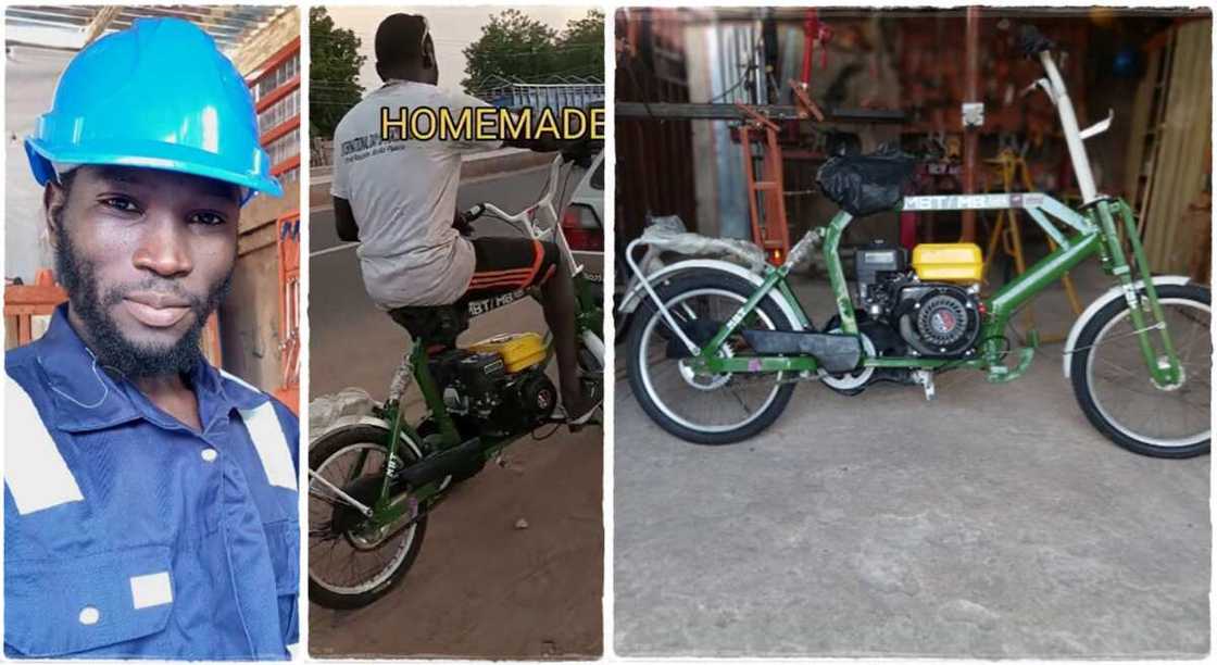 Photos of Umar Yusuf, a Nigerian engineer who built a bike. Photos of Umar Yusuf, a Nigerian engineer who built a bike.