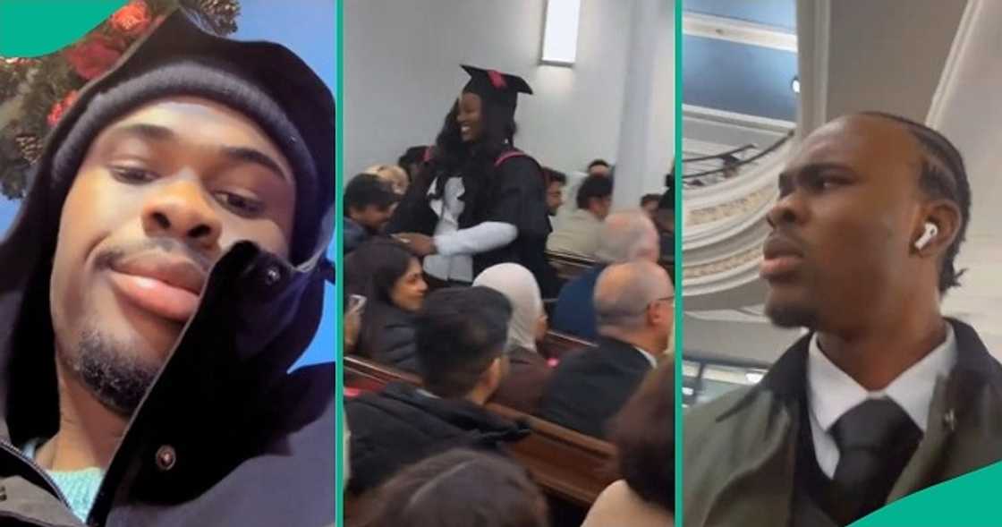 Man proudly shows off his lover as she graduates Man proudly shows off his lover as she graduates