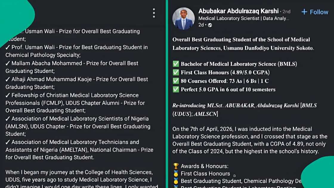 Usmanu Danfodiyo University graduate shocks school with 73 As, displays CGPA Usmanu Danfodiyo University graduate shocks school with 73 As, displays CGPA