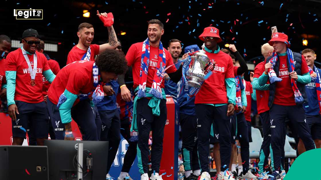 Joel Ward, Marc Guehi, Crystal Palace, London, England. Joel Ward, Marc Guehi, Crystal Palace, London, England.
