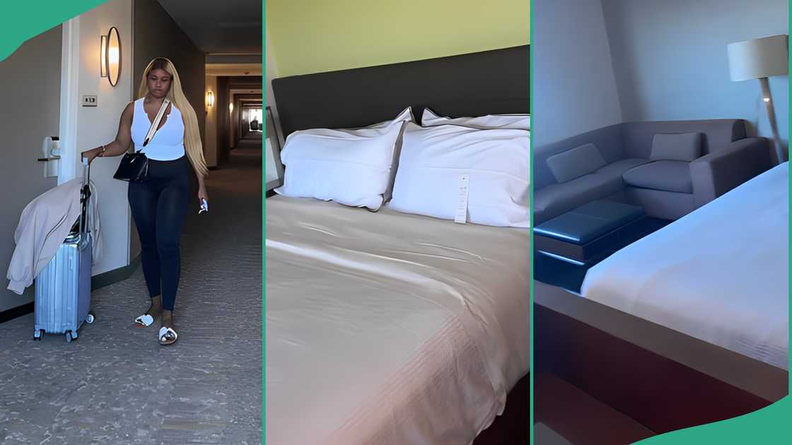 Nigerian lady posts video of hotel stranger took her to after she cried out about being stranded in Canada