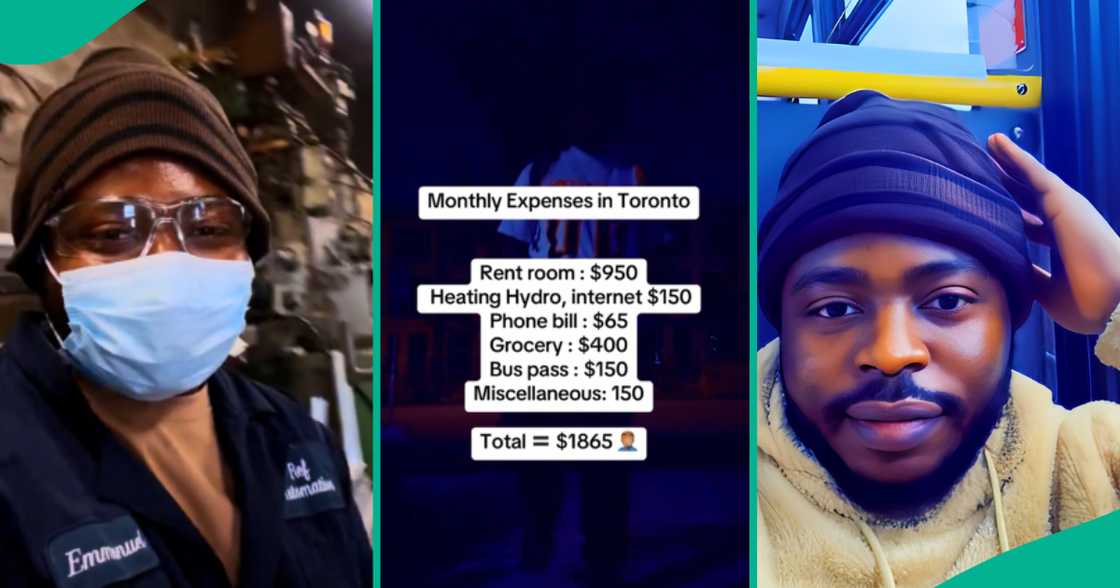 Nigerian man in Canada shares how much he spends every month after earning $2,200