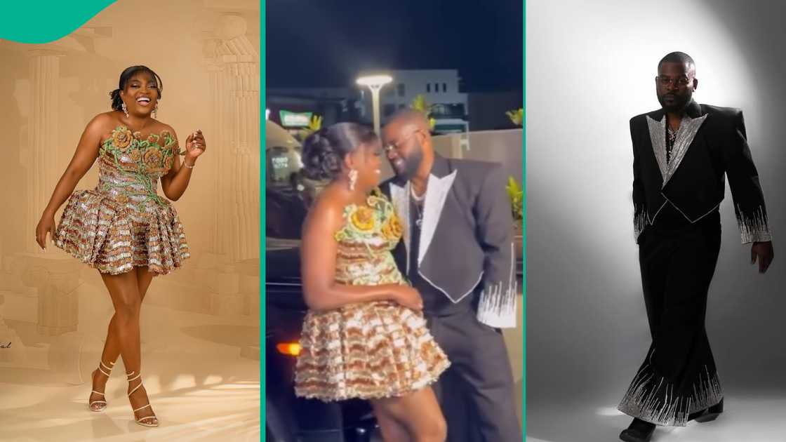 Funke Akindele and Falz dancing at movie premiere