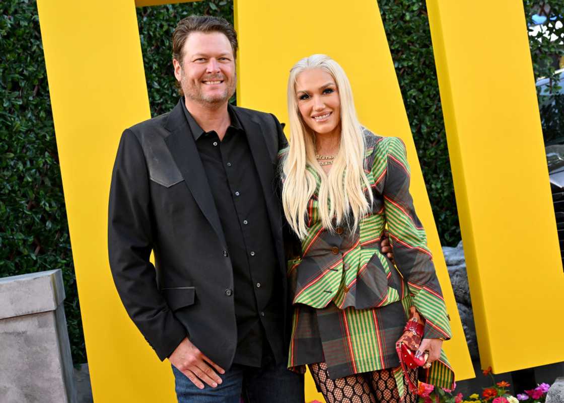 Blake Shelton and Gwen Stefani in Hollywood, California.