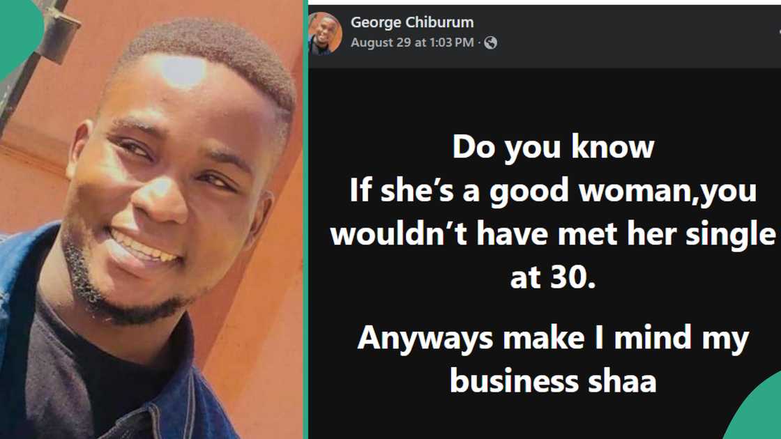Man says a good woman can't be single at age 30. Man says a good woman can't be single at age 30.