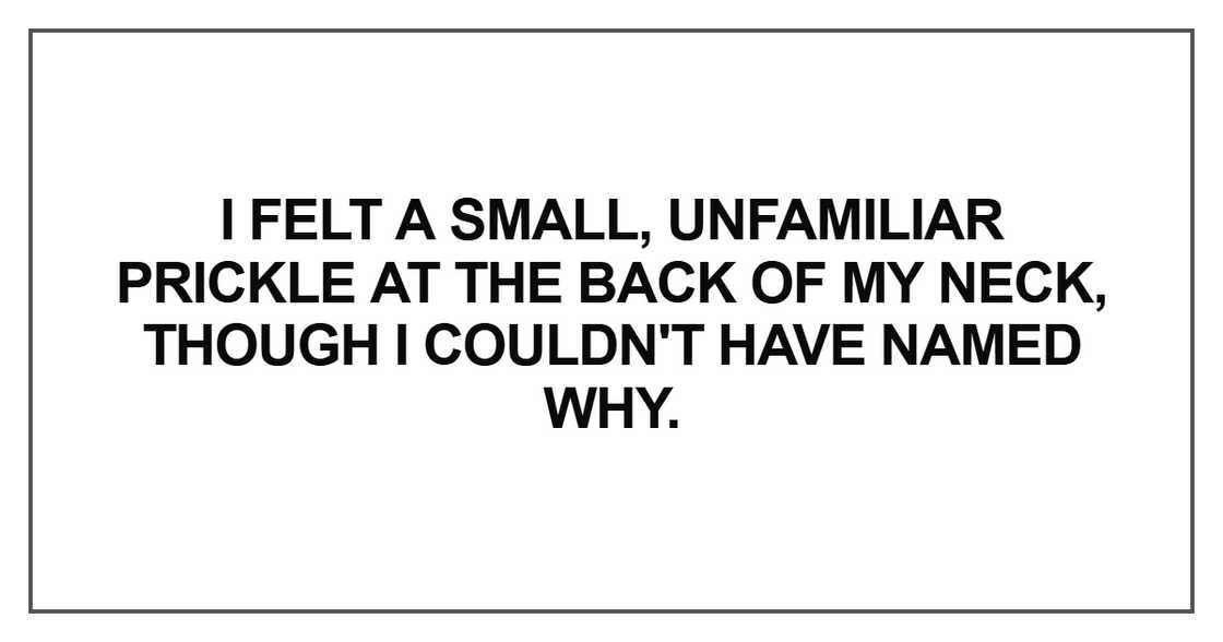 I felt a small, unfamiliar prickle at the back of my neck