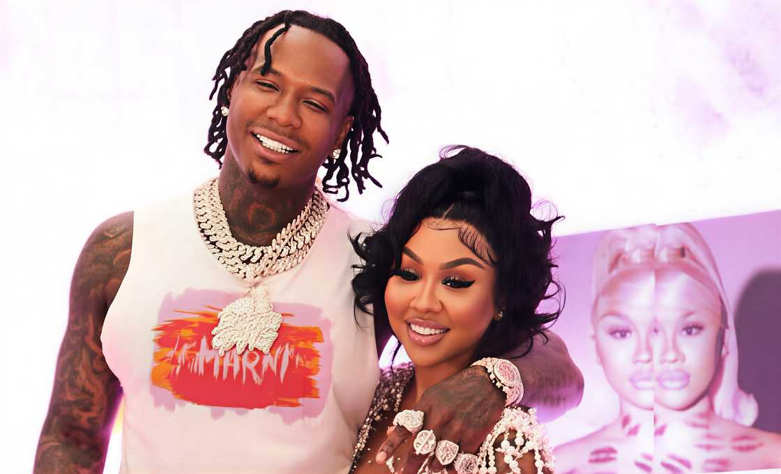 Ari Fletcher and Moneybagg Yo pose together.