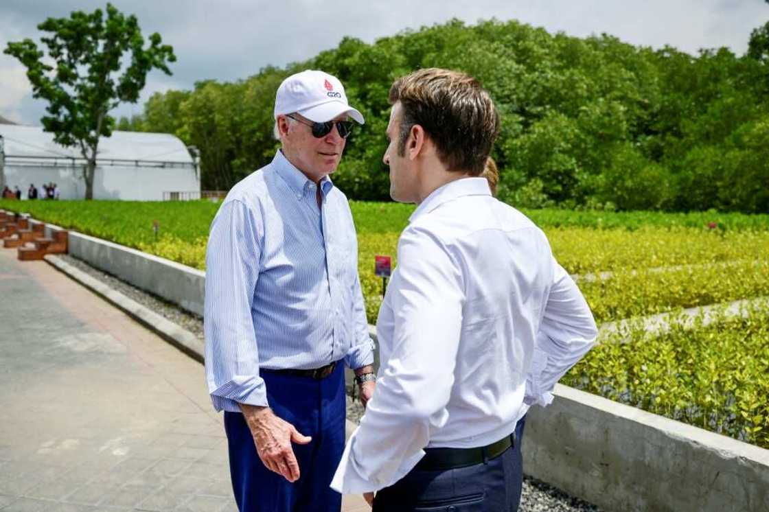 Macron and Biden met most recently on the sidelines of a G20 meeting earlier this month in Indonesia Macron and Biden met most recently on the sidelines of a G20 meeting earlier this month in Indonesia