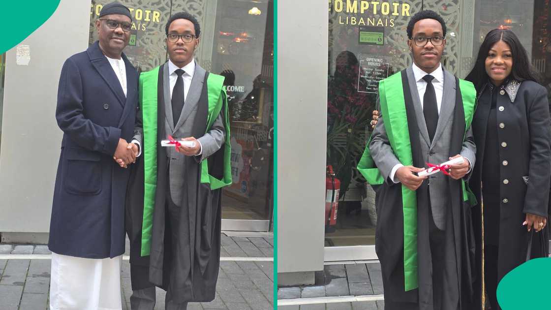 Nyesom Wike celebrates son’s graduation alongside family and PDP leaders in London.