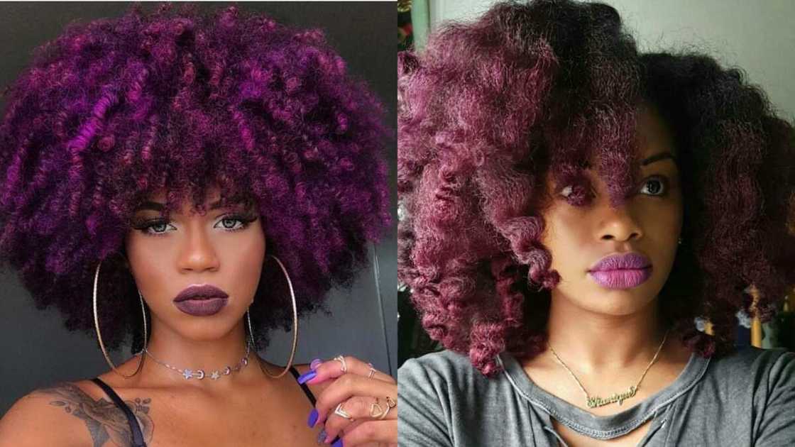 Short weave hairstyles in purple Short weave hairstyles in purple