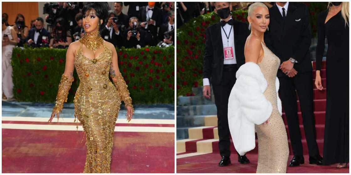 Photos of Cardi B and Kim Kardashian.