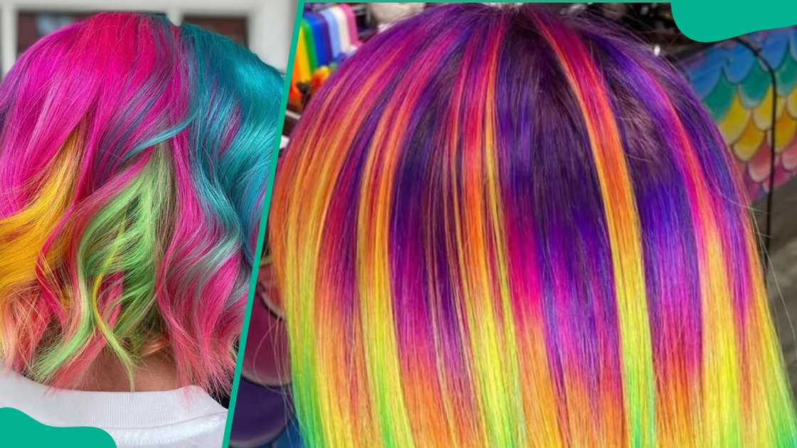 Multi-colour hair highlights