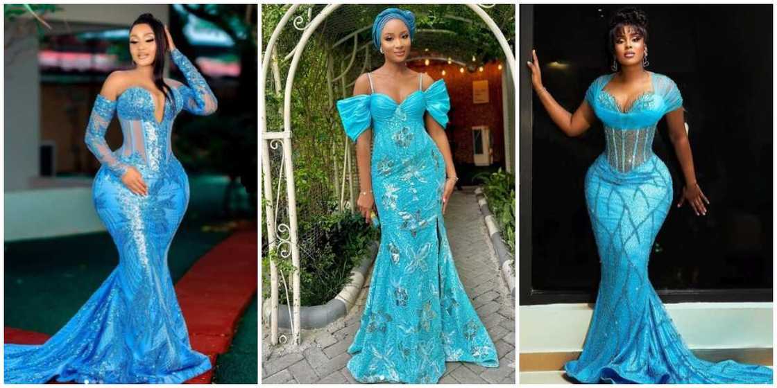 Blue asoebi styles